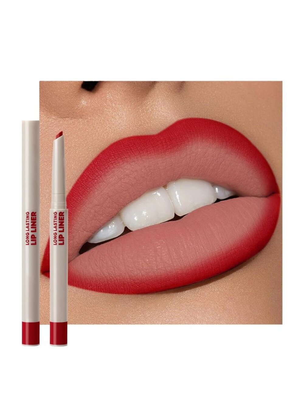 Women G03# Vibrant Red 2-in-1 Sculpting & Filling Long-lasting Lipliner Pencil